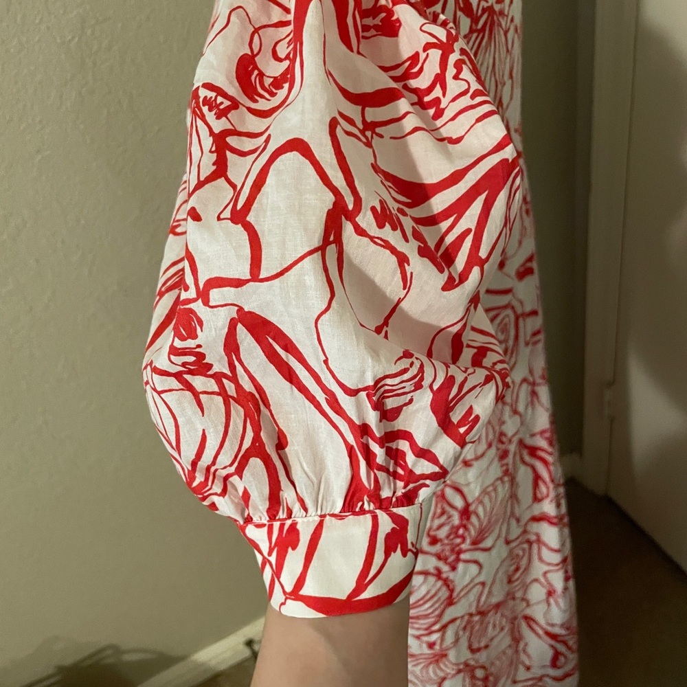 Elegant Red Seashell Maxi Dress - Picture 6 of 10